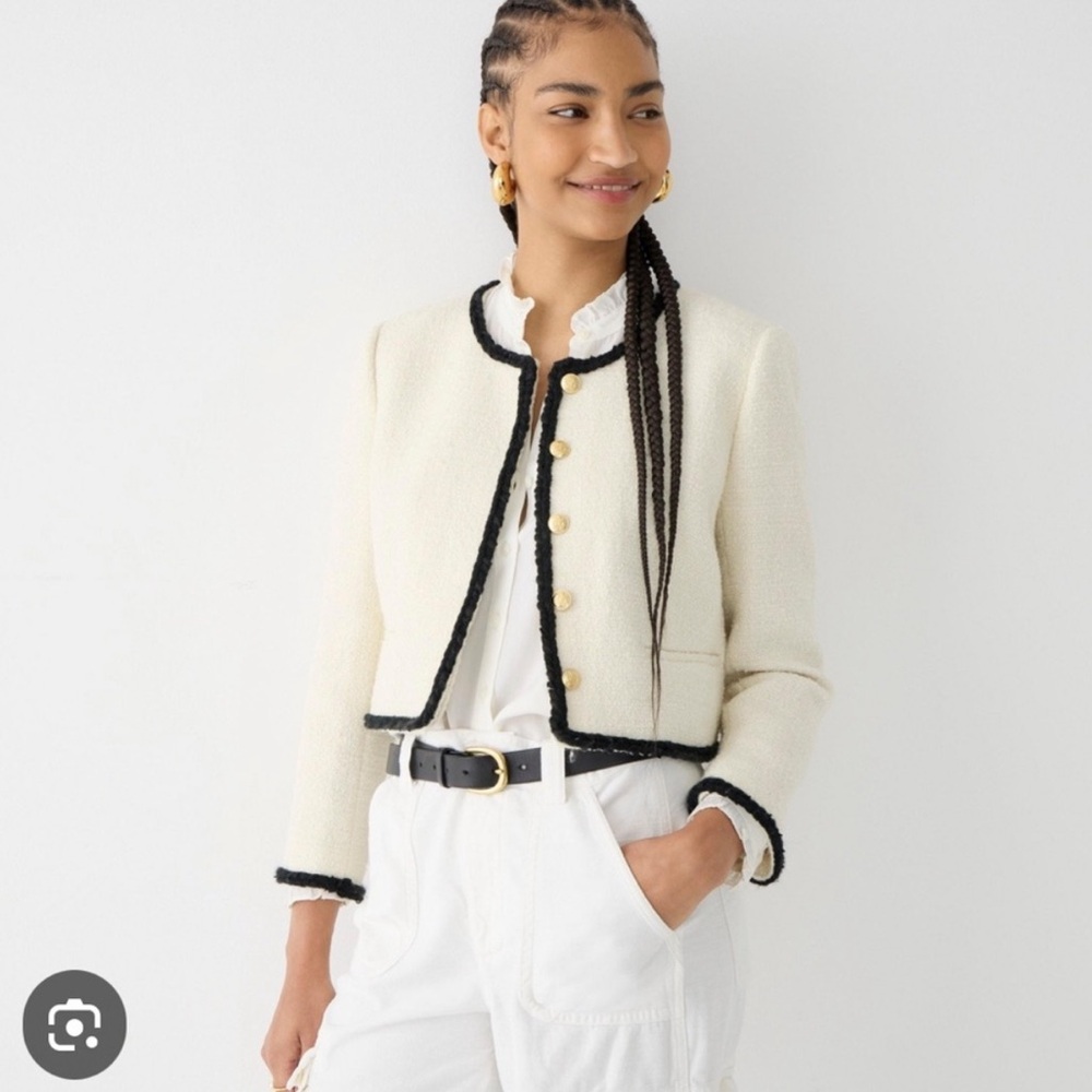 J. Crew Cream Louisa Lady Jacket in Maritime Tweed 8